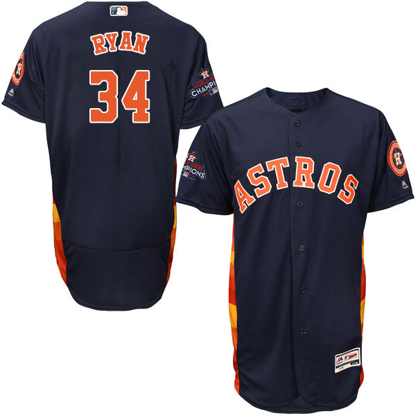 Astros #34 Nolan Ryan Navy Blue Flexbase Authentic Collection World Series Champions Stitched MLB Jersey